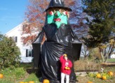 In the pumpkin patch goofing with the witch