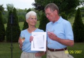 Dad displays the book they made