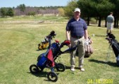 John shows off his new cart and bag