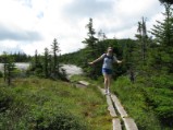 Emily on marsh boardwalk