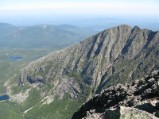 From Baxter - Chimney Pond left, Knife's Edge right