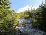 Approaching the slide on the Abol trail