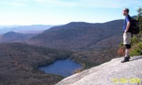 Nate on Hi Cannon Trail overlooking Lonesome Lake