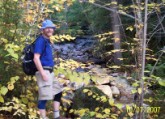 Nate out of focus along Whiteface Brook