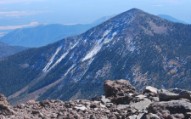 Snow on Mt Agassiz in the afternoon sun