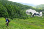 Bruce looking like Michael, trudging thru the steep weed field