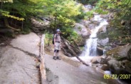 Nate at Swiftwater Falls on Fallling Waters Trail