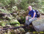 Nate early in Flume Slide trail