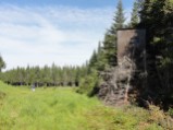 Ed approaches first Moose shooting hut