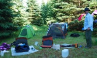 Preparing for dinner in camp