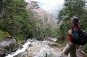 Nate at the top of a steep long plunge on the Cascades