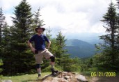 Nate at false summit, site of old fire tower