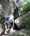 Needles Eye- approaching entrance on The Long Trail