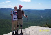 Em and Nate, Mt Osceola summit, Waterville Valley Village in background