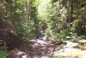 Maggie leads Emily and Nate up the Mt Osceola Trail