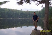 Bruce at Black Pond, just before the adventurous bushwhack