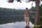 Nate at Black Pond with the Bonds as the backdrop