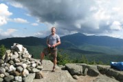 Bruce at Mt Jackson summit, Southern Peaks as back-drop