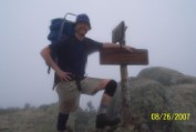 Nate at summit of South Twin. Not a good photo day...