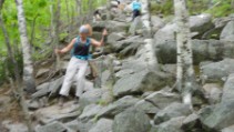 Monadnock Hike - picking the way down the boulder spill