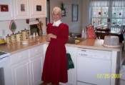 Mom in her kitchen on Christmas Day