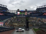 A wet morning at Gillette Stadium