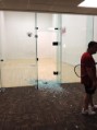 Walleyball season ends early as the court door is lost for weeks due to someone crashing through it