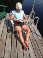 Mom on the dock in Maine