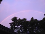 Morning rainless rainbow