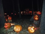 Pink Pumpkin house at night