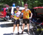 Dan and Nate at end of Bear Brook ride