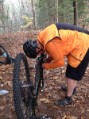 Mike fixes another broken chain on Ravine Trrail