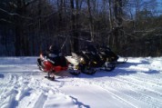 At rest on fresh groomed trail