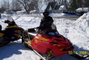 Smoke break done, Kathy is ready to thumb the throttle