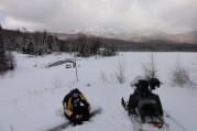 Plenty of snow - that's a picnic table AJ dug out