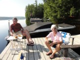 Chillaxin with Dad and Mom with coffee and sweets